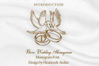 Elegant Dove Monograms for Wedding Design